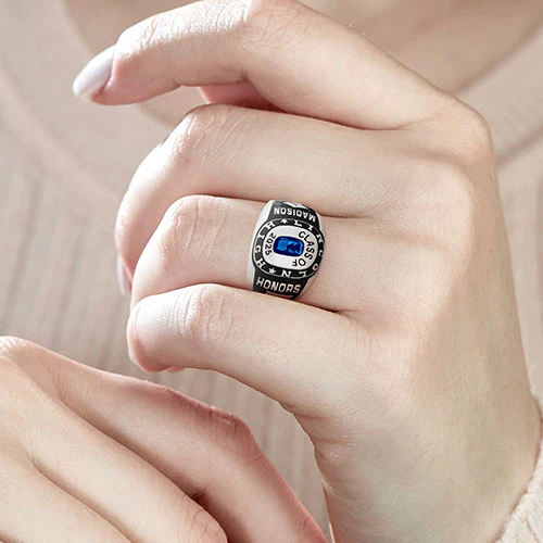 Ladies CELEBRIUM Double Row Traditional Class Ring - Image 2