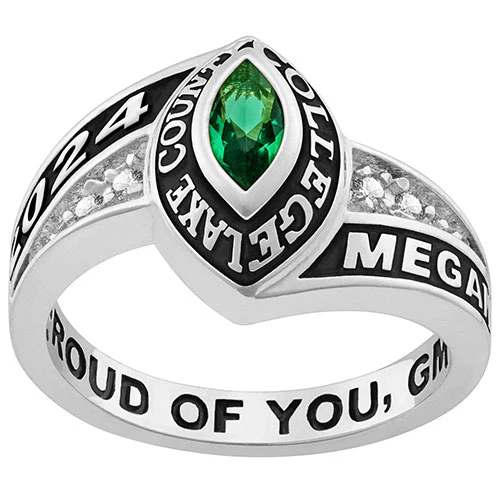 Ladies CELEBRIUM Marquise Birthstone and CZ Class Ring - Image 5