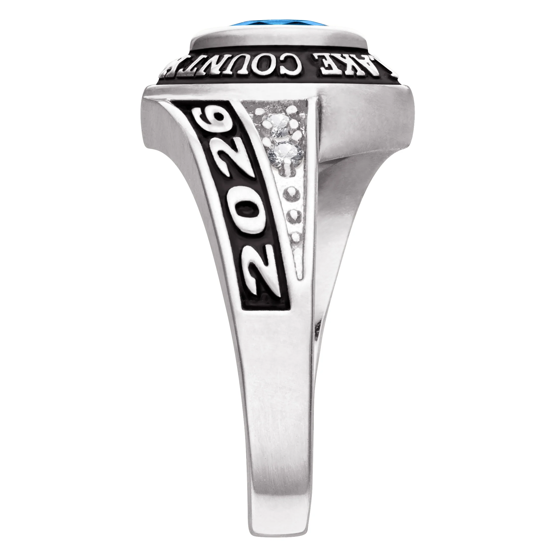 Ladies CELEBRIUM Marquise Birthstone and CZ Class Ring - Image 3