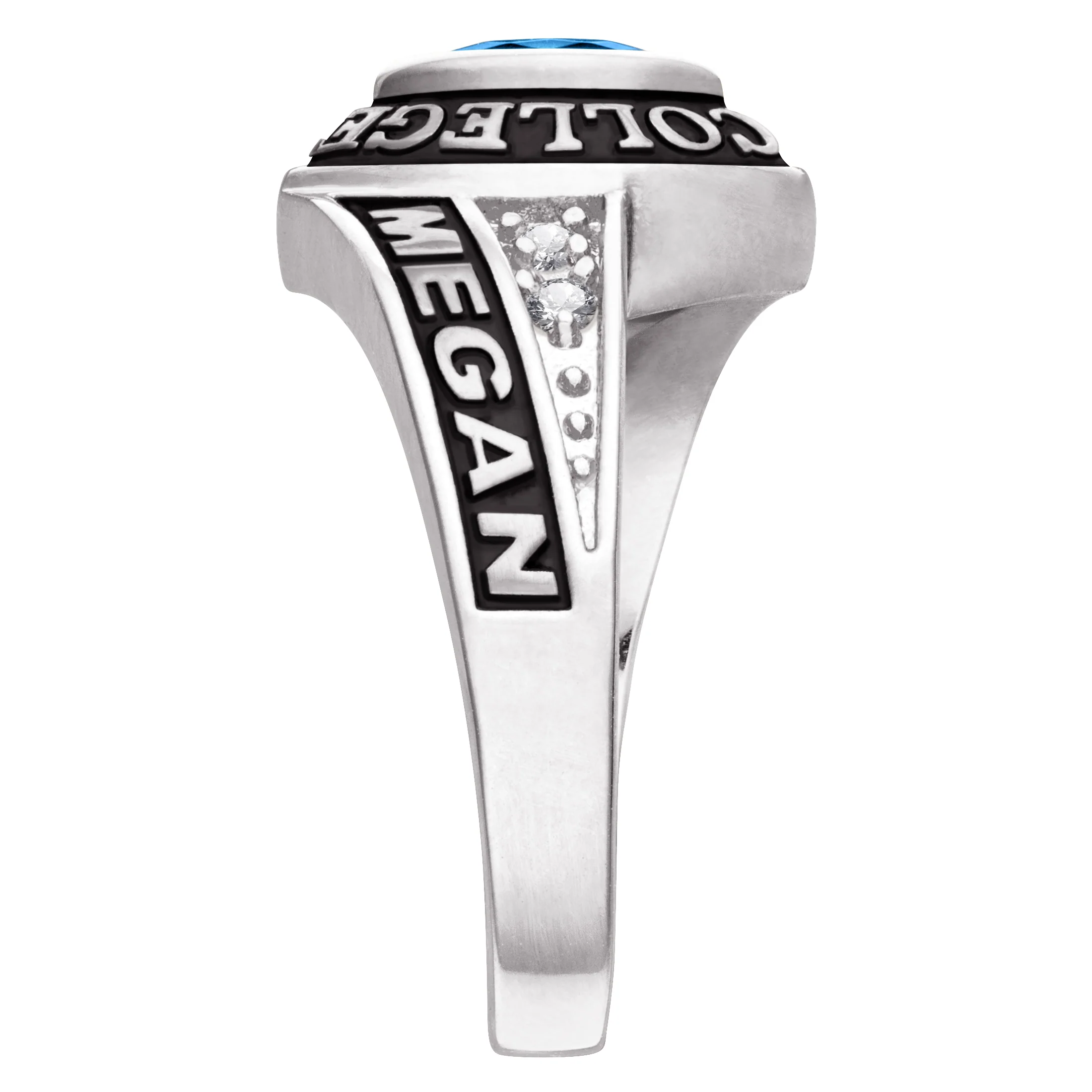 Ladies CELEBRIUM Marquise Birthstone and CZ Class Ring - Image 4