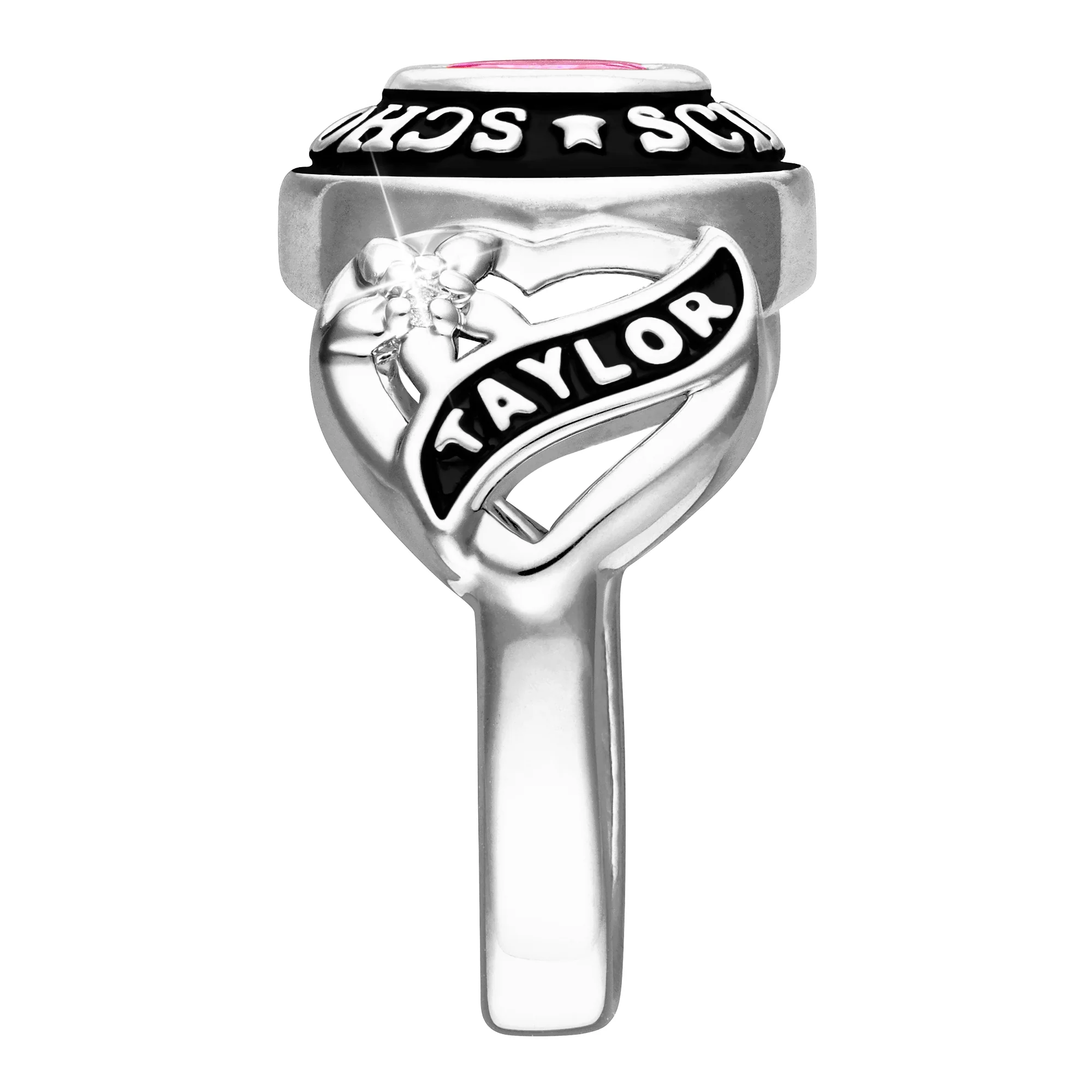 Ladies Platinum Plated CELEBRIUM Sweetheart Class Ring - Image 4