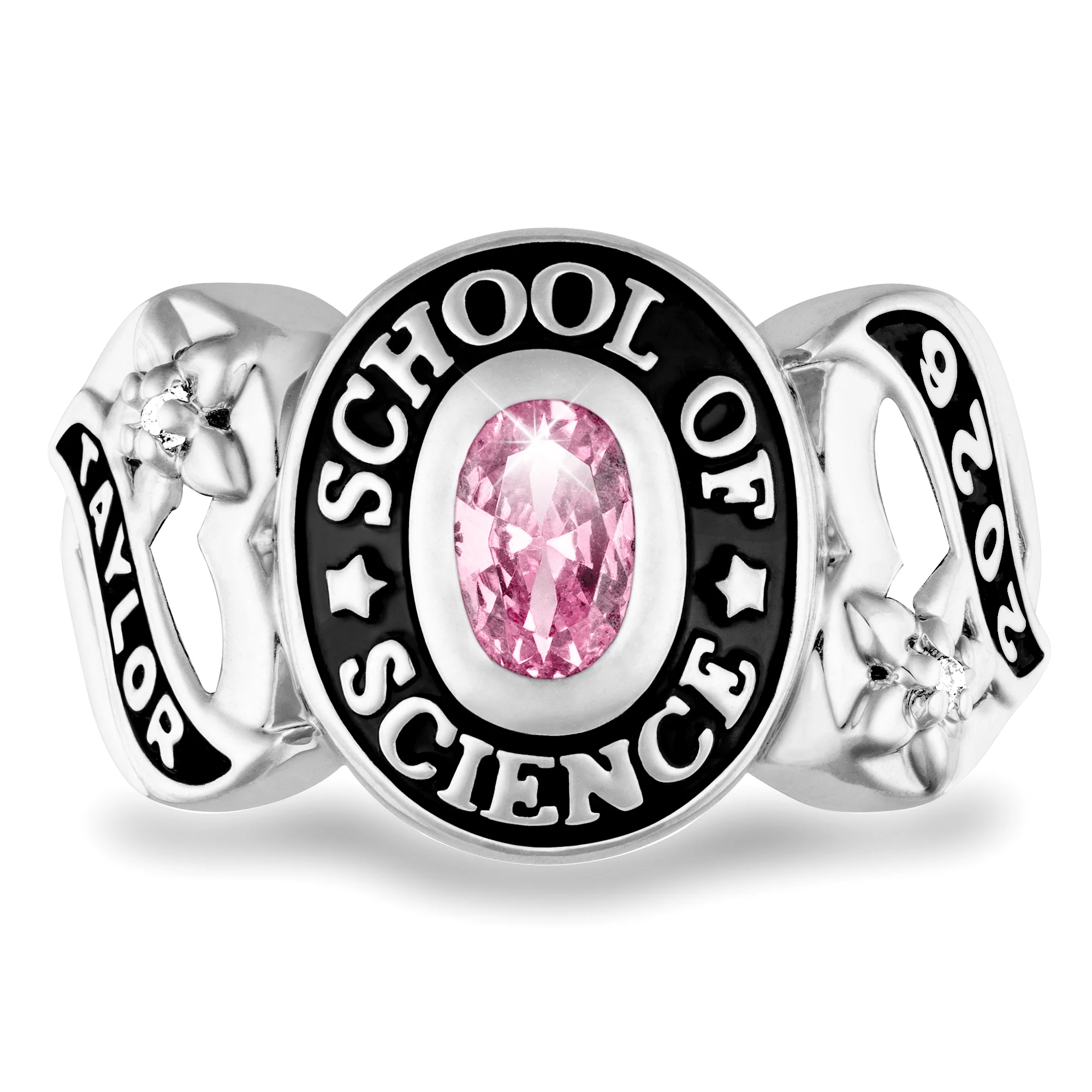 Ladies CELEBRIUM Sweetheart Class Ring with Diamond Accents - Image 3