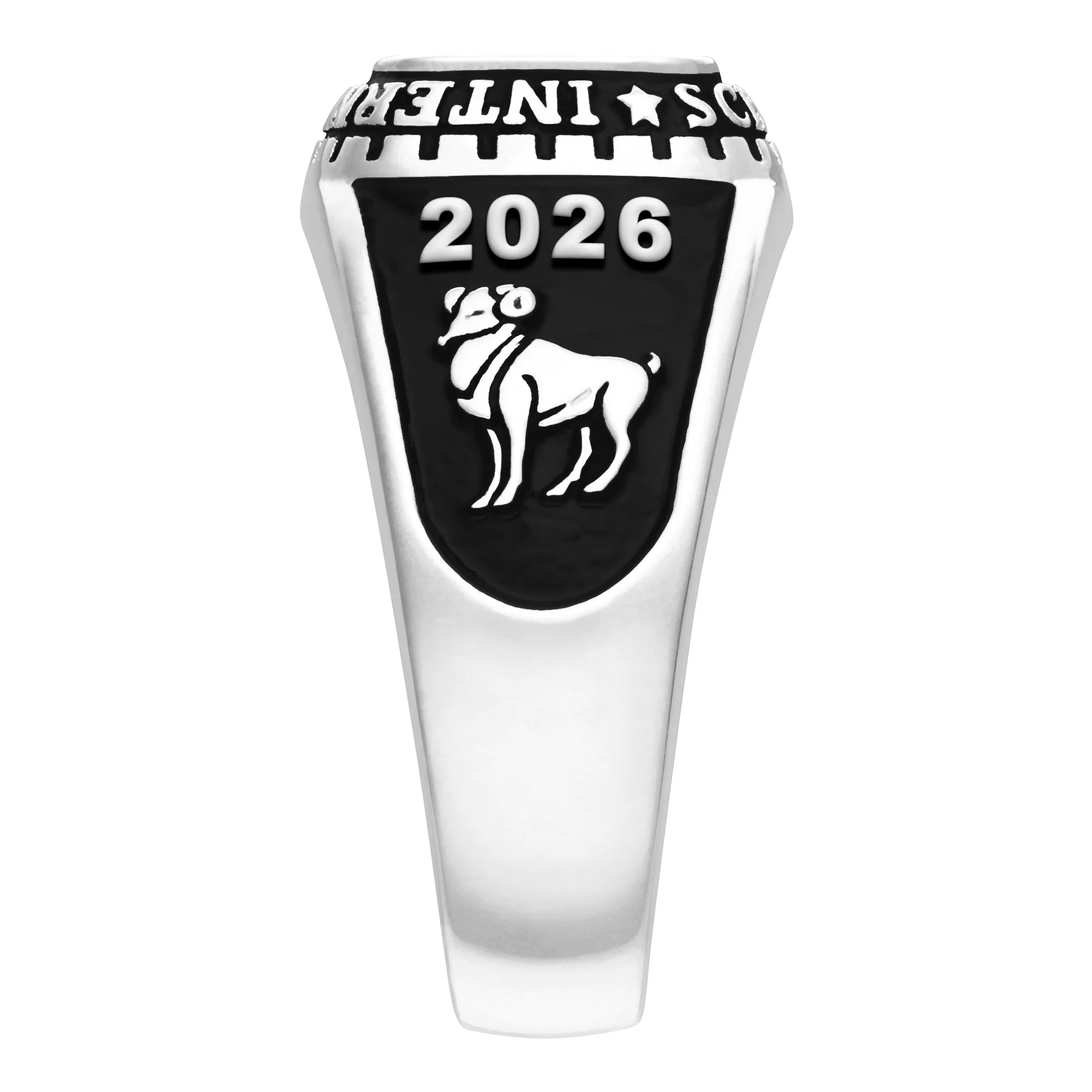 Ladies CELEBRIUM Traditional Checkerboard Birthstone Class Ring - Image 3