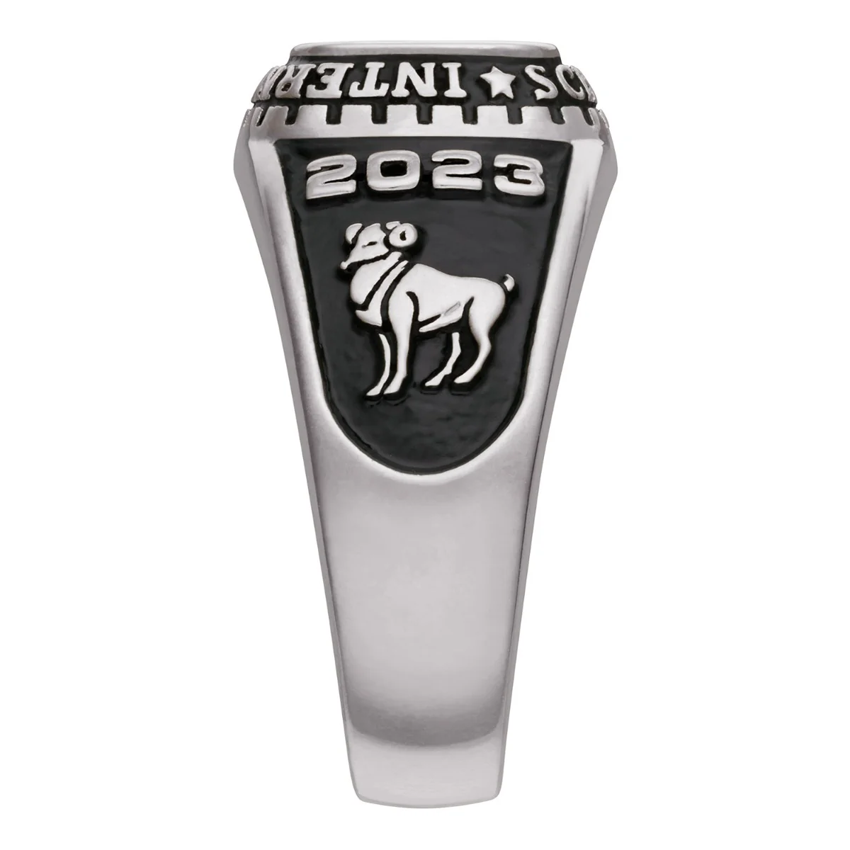 Ladies Platinum Plated CELEBRIUM Traditional Class Ring - Image 3