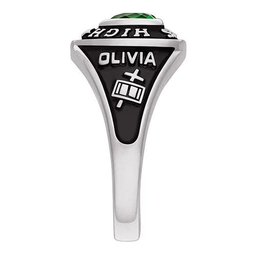 Ladies' Celebrium Traditional Heart Birthstone Class Ring - Image 4