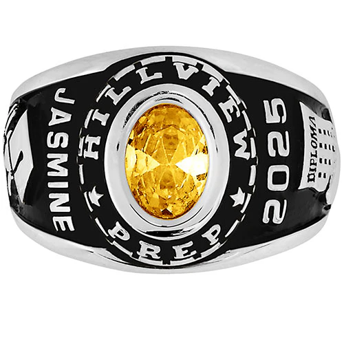 Ladies CELEBRIUM Traditional Oval Stone Class Ring - Image 3