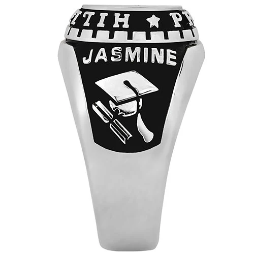 Ladies CELEBRIUM Traditional Oval Stone Class Ring - Image 4