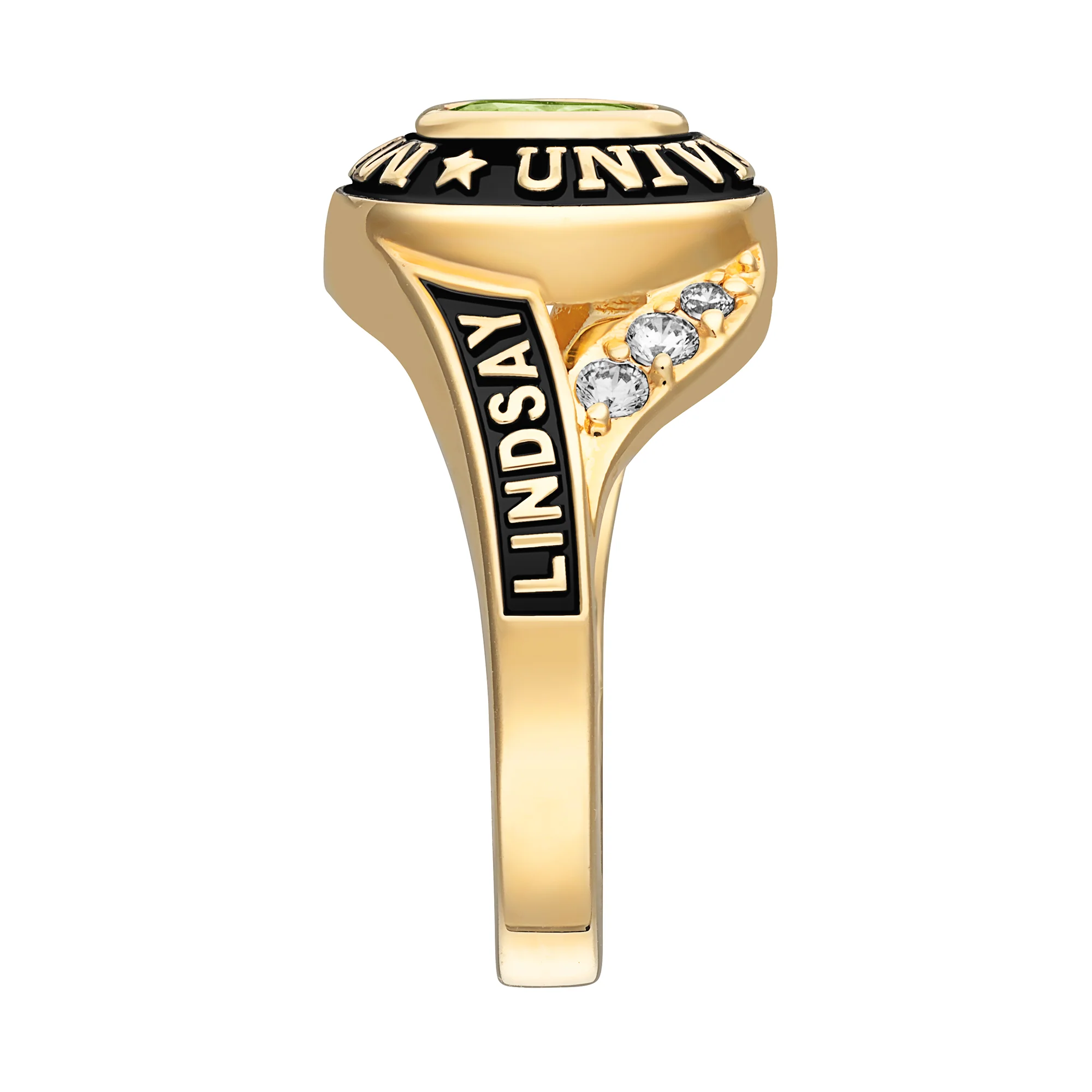 Ladies' Gold Celebrium Birthstone Traditional Class Ring - Image 4