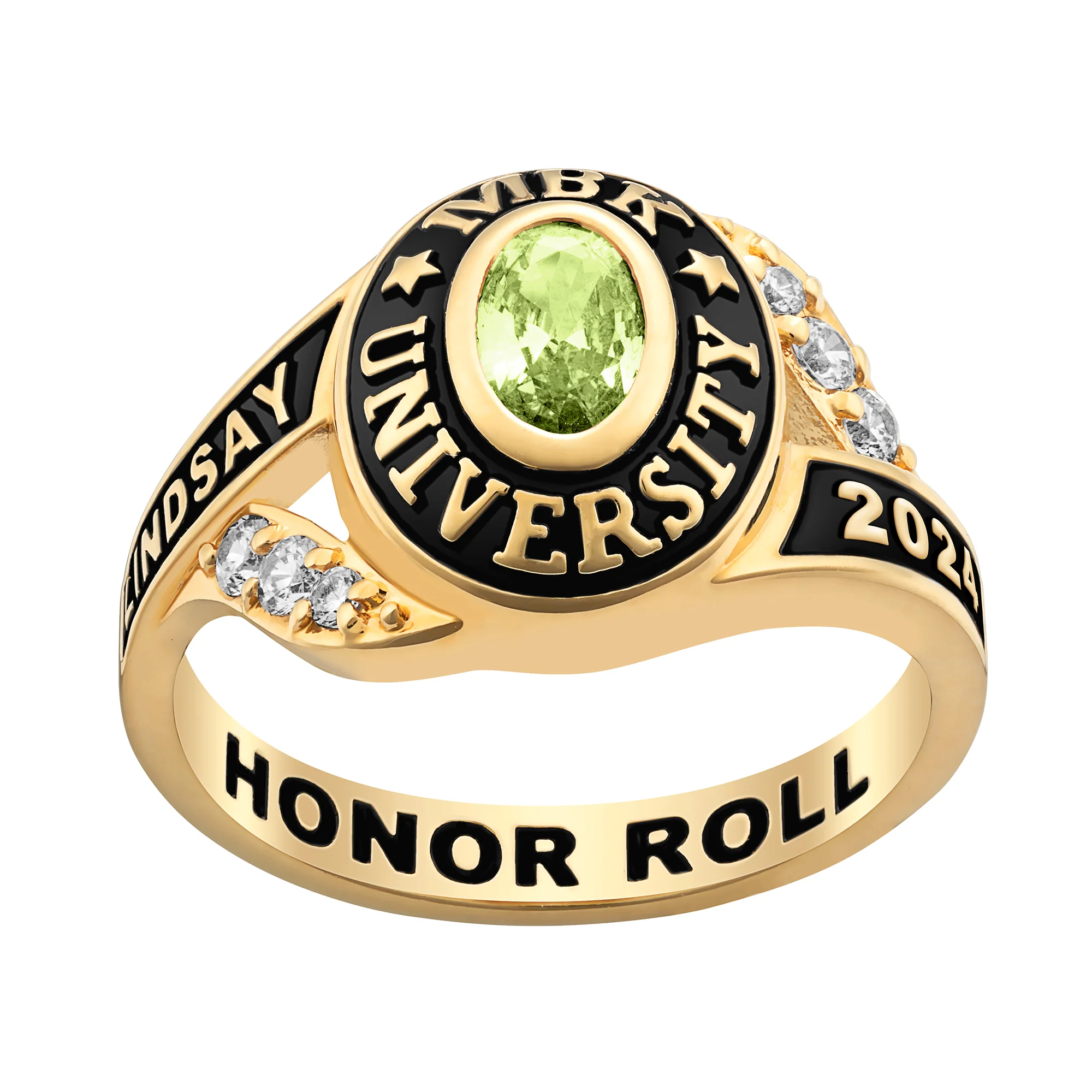 Ladies' Gold Celebrium Birthstone Traditional Class Ring - Image 5
