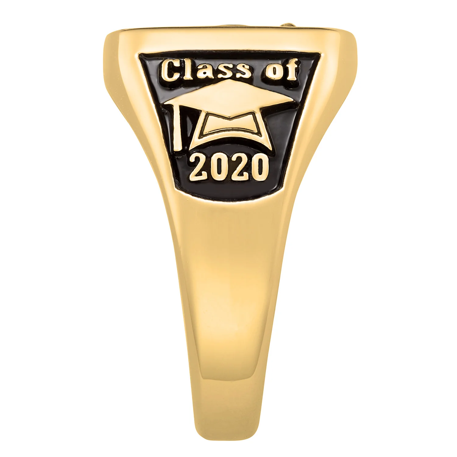 Ladies 14K Gold over Sterling Crest Square Signet Ring - Image 4