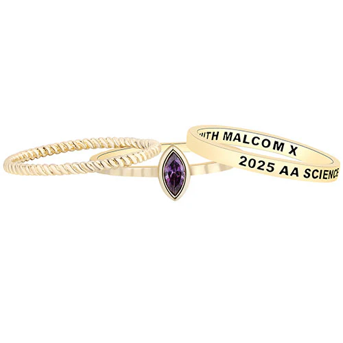 Women's Gold over Sterling Marquise Birthstone Stackable Class Ring