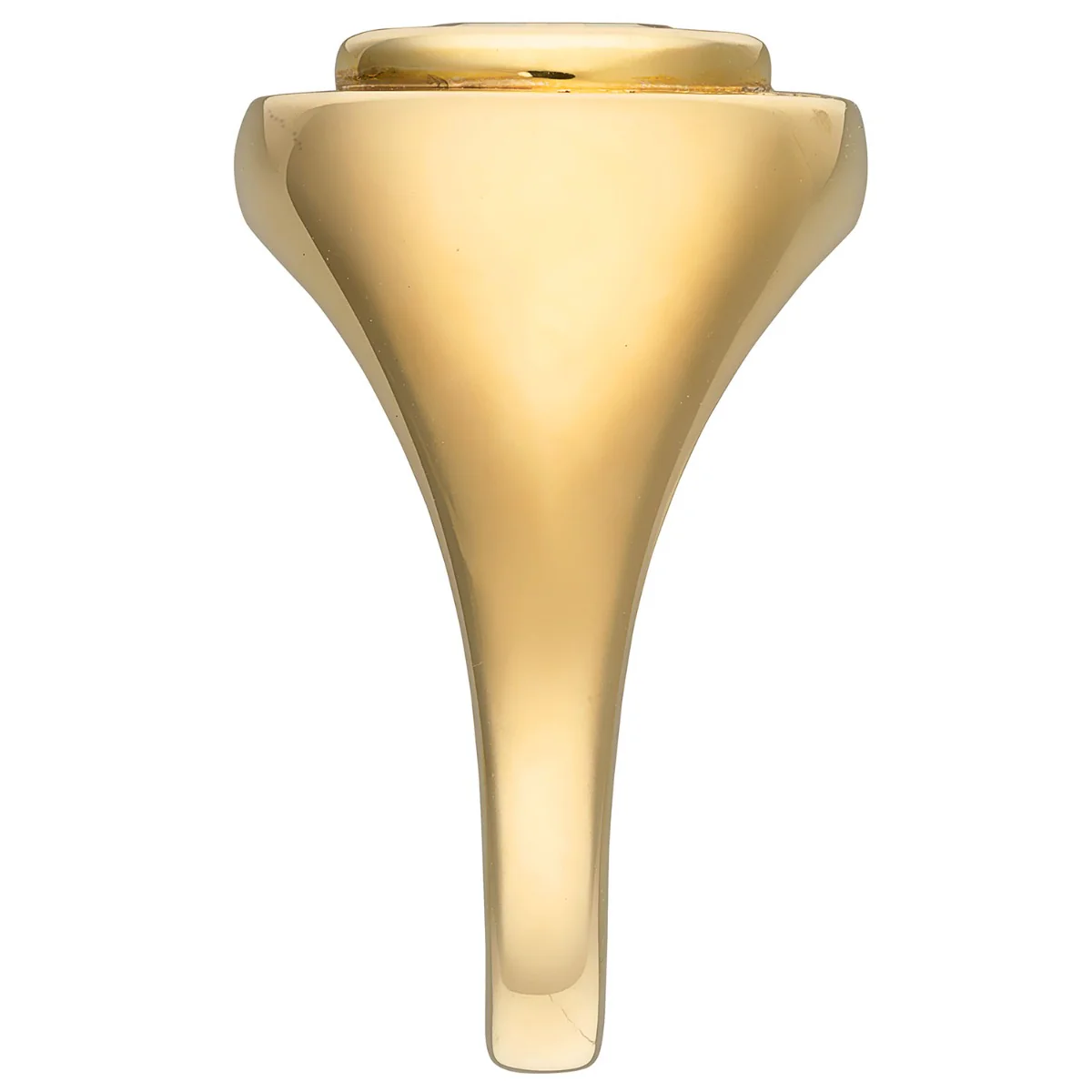 Ladies' 14K Gold over Sterling Minimal Oval Birthstone Signet Freestyle Class Ring - Image 3