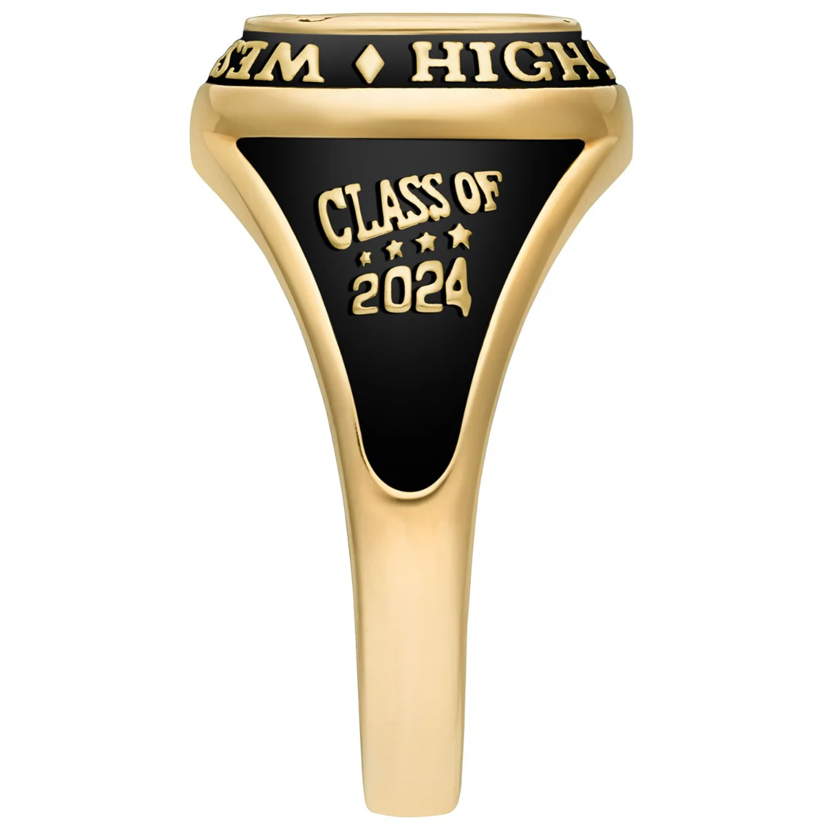 Ladies' 14K Gold over Sterling Traditional Cushion Birthstone Class Ring - Image 3