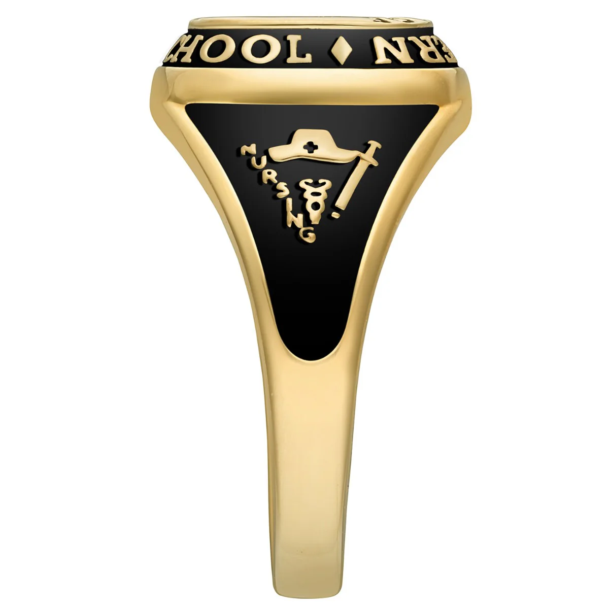 Ladies' 14K Gold over Sterling Traditional Cushion Birthstone Class Ring - Image 4