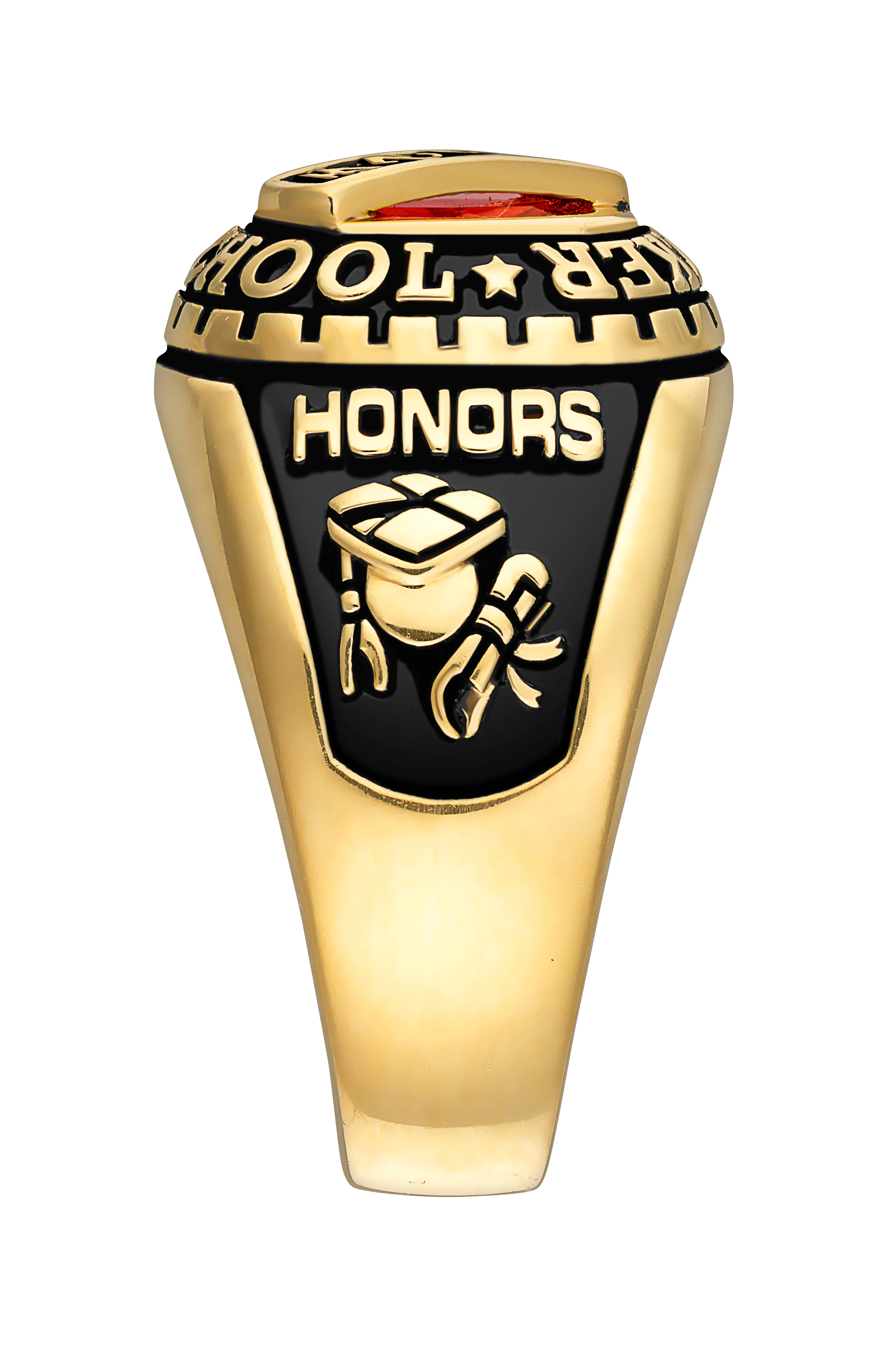 Ladies' 14K Gold Plated Celebrium Bridge Birthstone Class Ring - Image 3