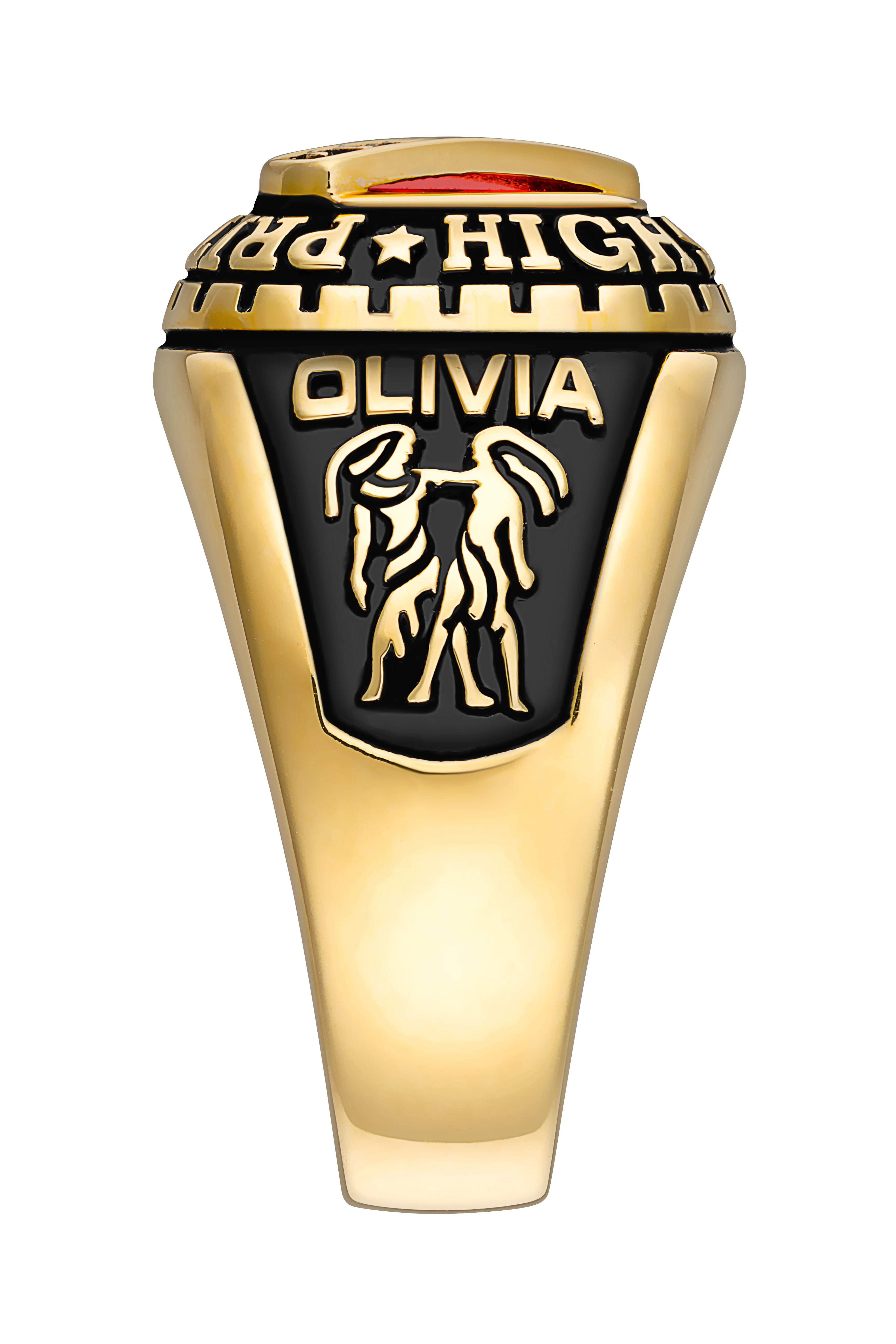 Ladies' 14K Gold Plated Celebrium Bridge Birthstone Class Ring - Image 4