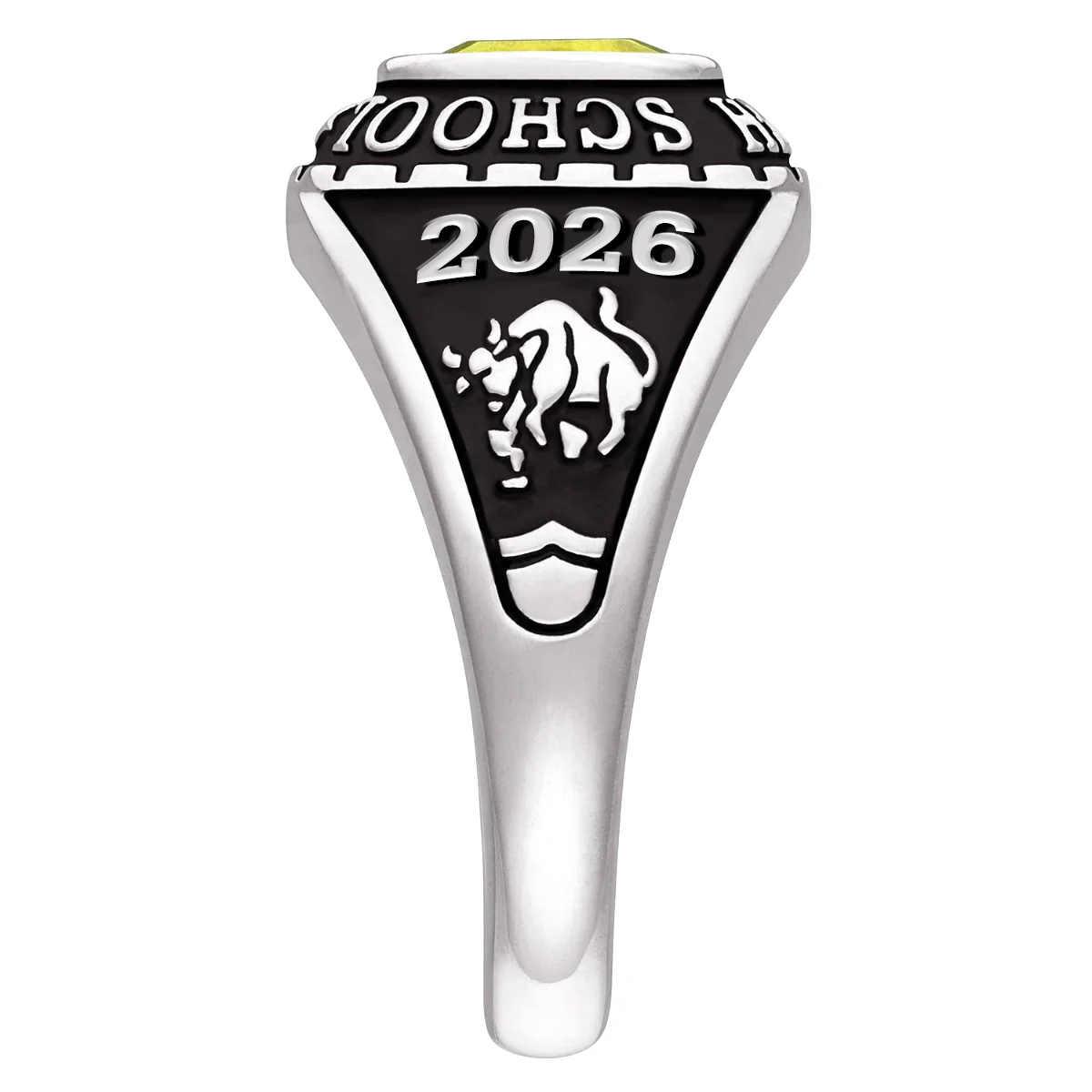 Ladies Platinum Celebrium? Traditional Petite Class Ring - Image 3