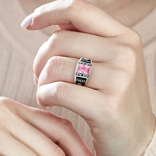 Ladies Platinum Plated CELEBRIUM Art Deco Class Ring - Image 2