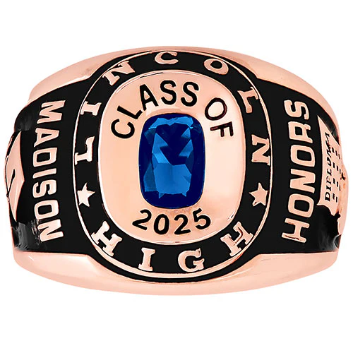 Ladies Rose Gold CELEBRIUM Double Row Traditional Class Ring - Image 3