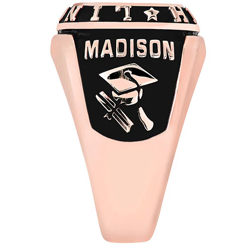 Ladies Rose Gold CELEBRIUM Double Row Traditional Class Ring - Image 4