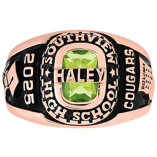 Ladies Rose Gold CELEBRIUM Personalized-Top Traditional Class Ring - Image 3
