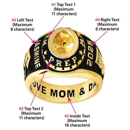 Ladies Rose Gold CELEBRIUM Traditional Oval Stone Class Ring - Image 6