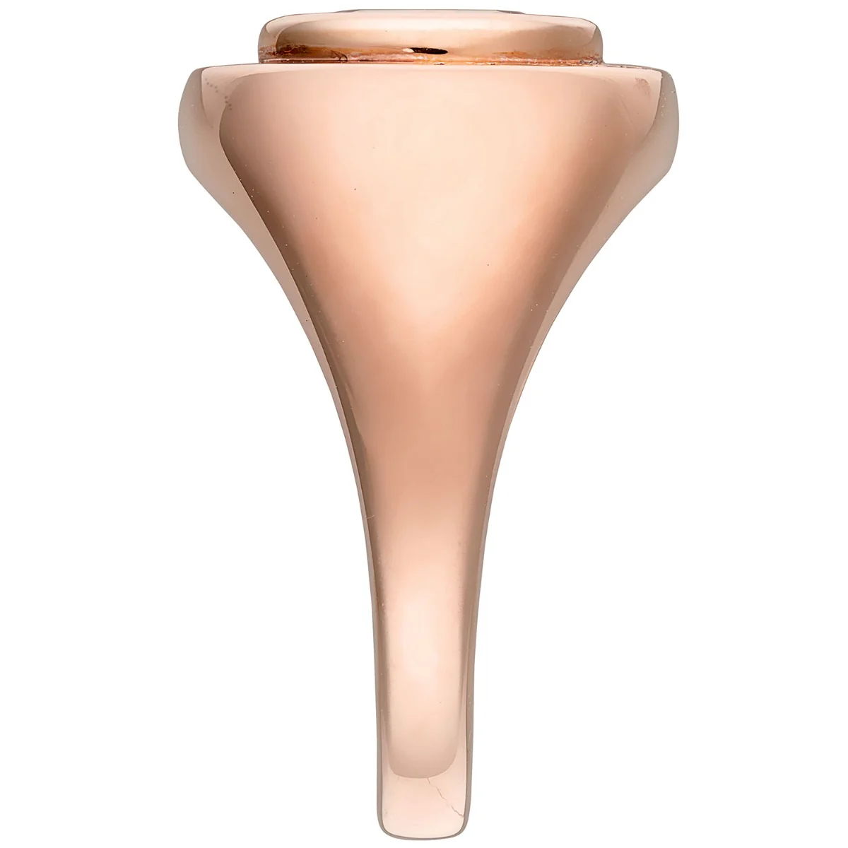 Ladies' 14K Rose Gold over Sterling Minimal Oval Birthstone Signet Freestyle Class Ring - Image 3