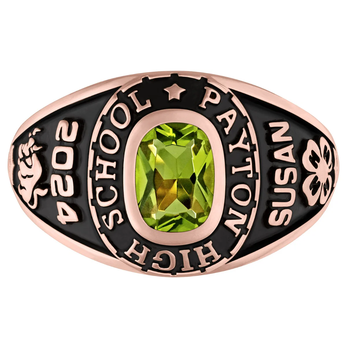 Ladies 14K Rose Gold over Sterling Traditional Petite Birthstone Class Ring - Image 2