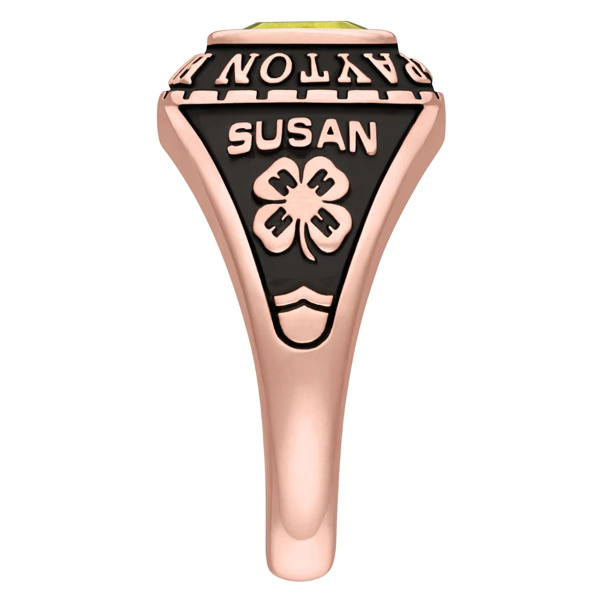 Ladies 14K Rose Gold over Sterling Traditional Petite Birthstone Class Ring - Image 3