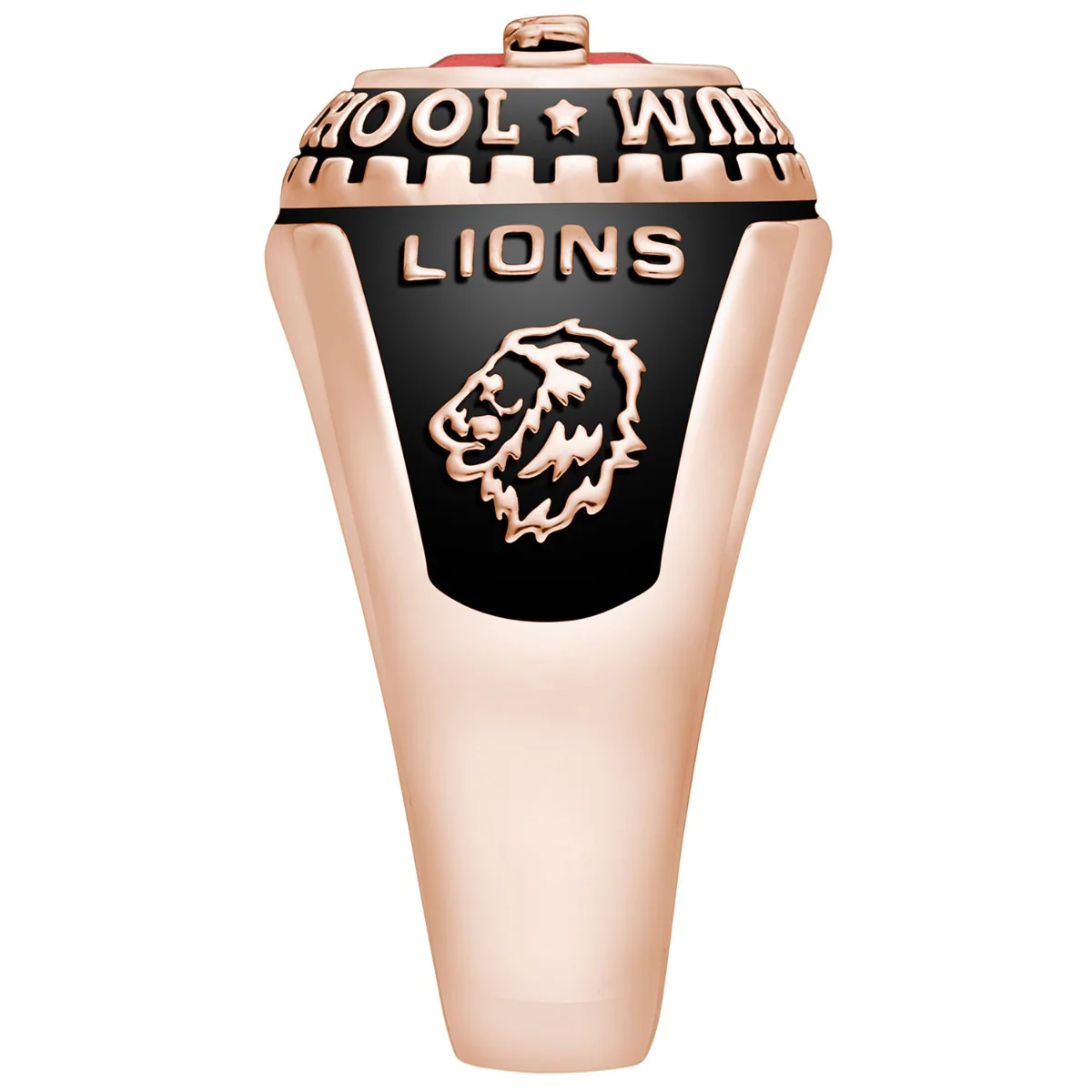 Ladies Rose Gold CELEBRIUM Personalized Bridge Traditional Birthstone Class Ring - Image 4