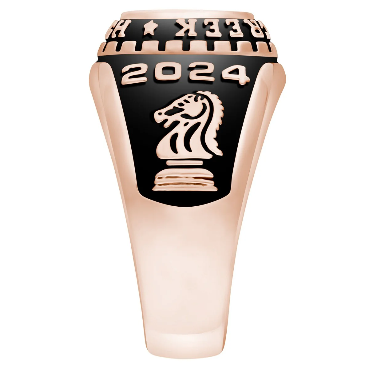 Ladies Rose Gold CELEBRIUM Traditional Oval Birthstone Class Ring - Image 4