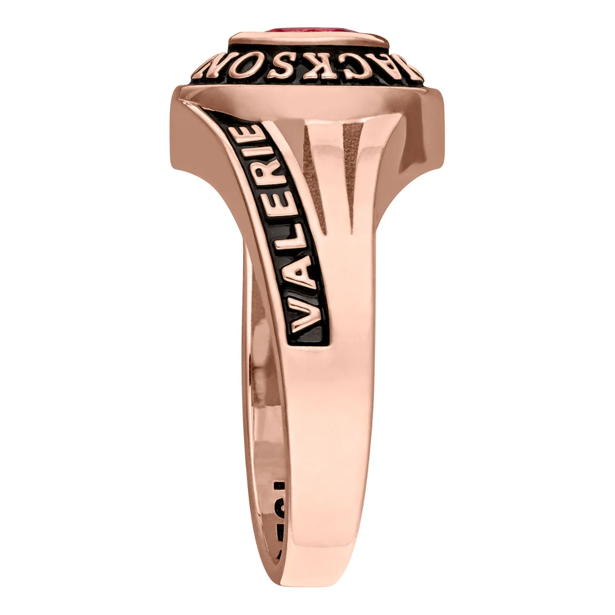 Ladies' 14K Rose Gold over Sterling Birthstone Traditional Class Ring - Image 3