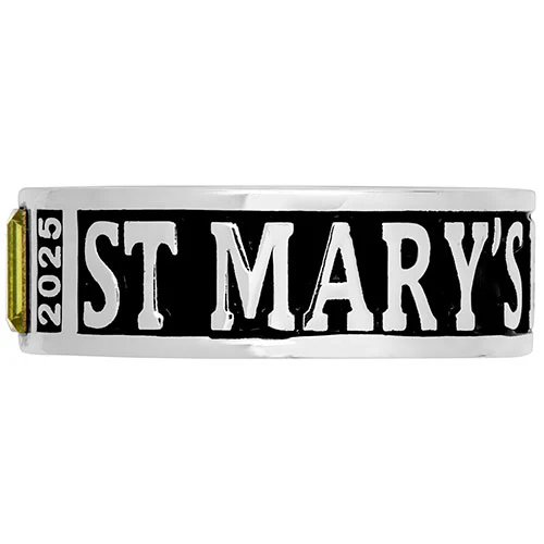 Ladies' Silver Plated Decorated Band Class Ring - Image 3