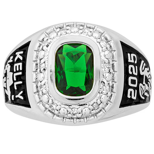 Ladies' Sterling Silver Diamond Accent Encrusted Traditional Class Ring - Image 2