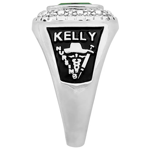 Ladies' Sterling Silver Diamond Accent Encrusted Traditional Class Ring - Image 3