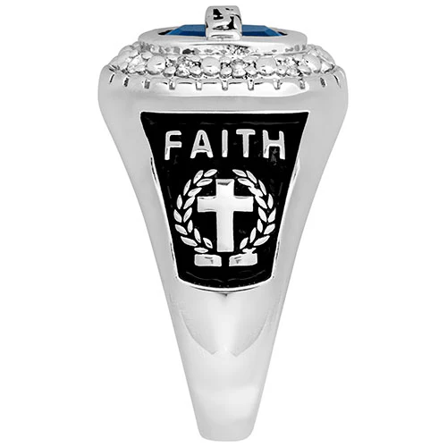 Ladies' Sterling Silver Diamond Halo Personalized Top Class Ring - Image 4