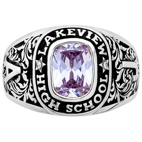 Ladies' Sterling Silver Traditional Diamond Accent Class Ring - Image 2