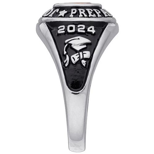 Ladies' Sterling Silver Traditional Oval Birthstone Class Ring - Image 3