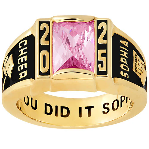 Ladies Yellow CELEBRIUM Art Deco Class Ring