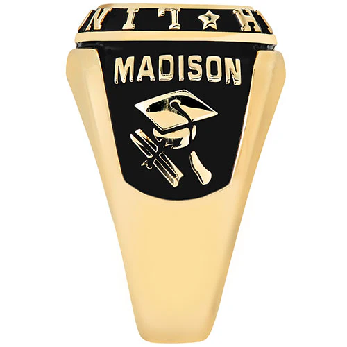 Ladies Yellow CELEBRIUM Double Row Traditional Class Ring - Image 4