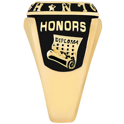 Ladies Yellow CELEBRIUM Double Row Traditional Class Ring - Image 5