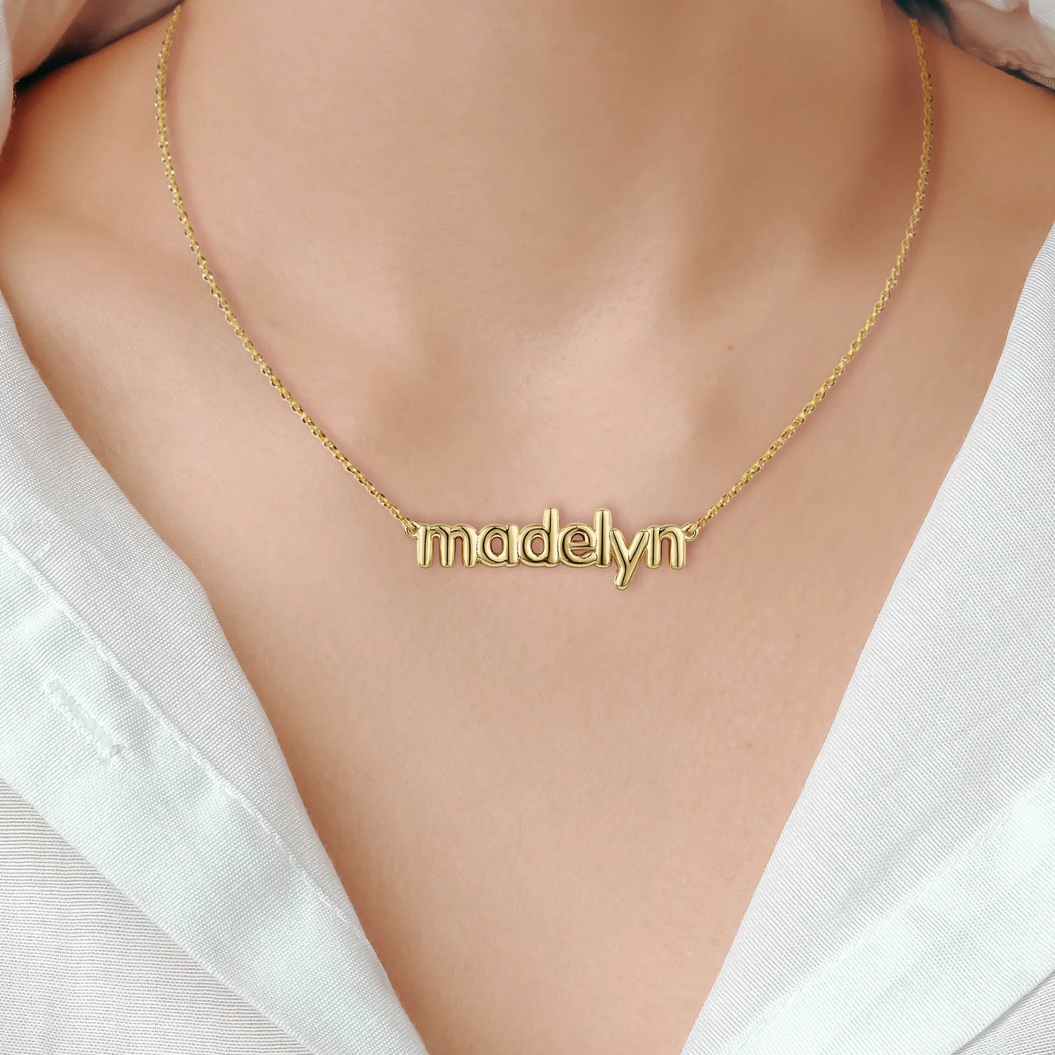 Lowercase Balloon Letters Name Necklace - Image 3