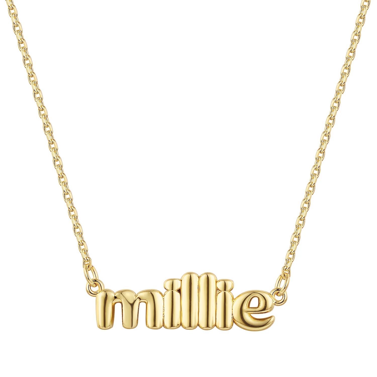 Lowercase Balloon Letters Name Plaque Necklace - Image 4