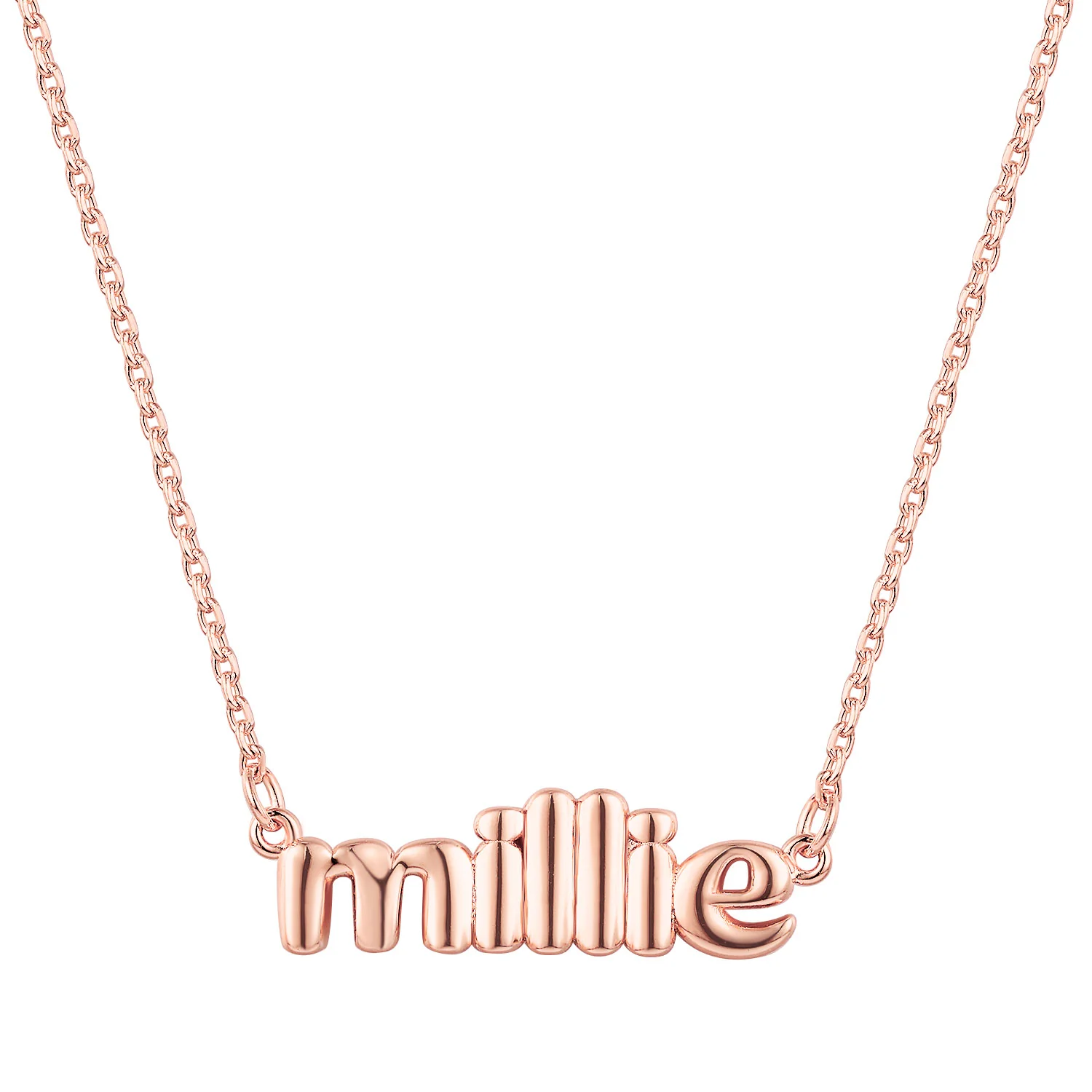 Lowercase Balloon Letters Name Plaque Necklace - Image 5