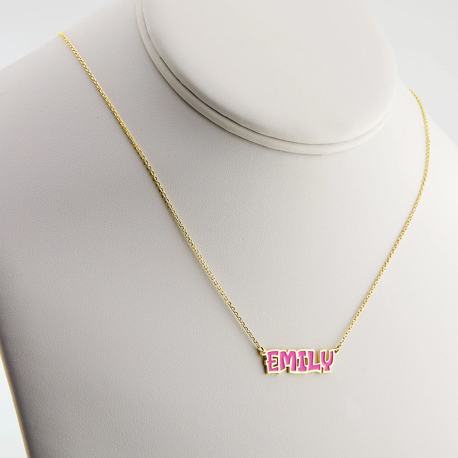 Lowercase Enamel Name Necklace - Image 6