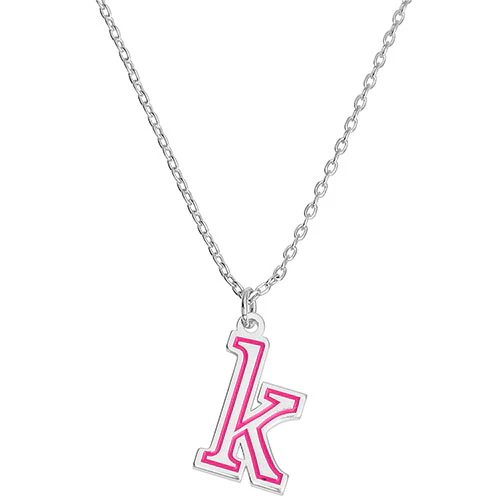 Lowercase Initial with Enamel Outline Neckalce - Image 2
