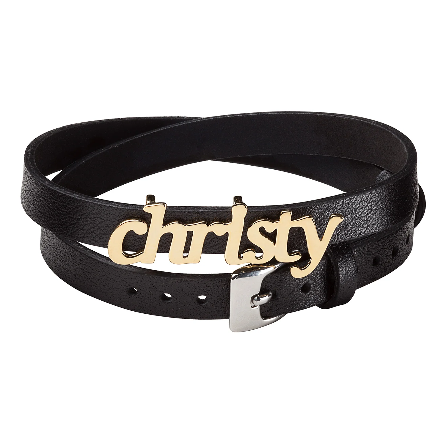 Lowercase Name Leather Wrap Bracelet and Choker - Image 5