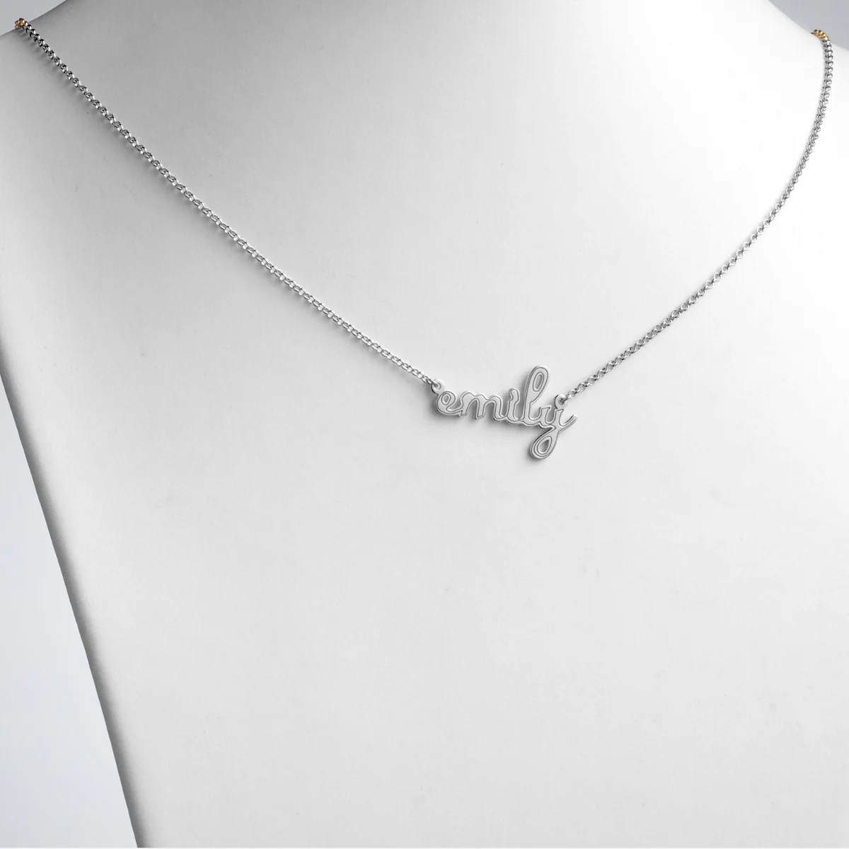 Lowercase Script Name with Outline Necklace - Image 2