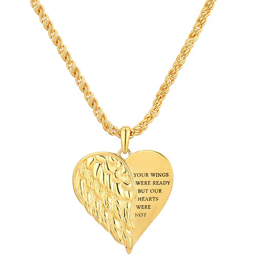 Memorial Angel Single Wing Personalized Necklace - Image 5