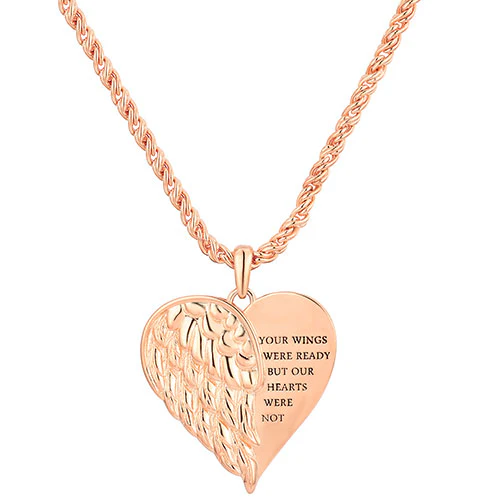 Memorial Angel Single Wing Personalized Necklace - Image 7